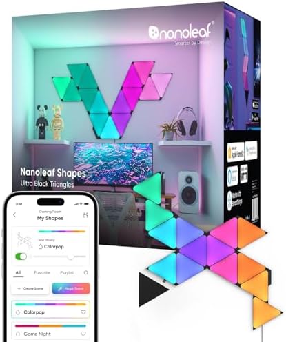 Nanoleaf Shapes Triangle Lights, Smart RGBW LED Wall Light Panels by NANOLEAF