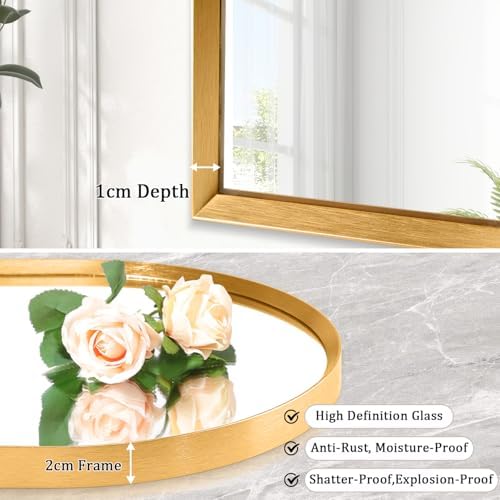 Gold Arched Mirror, Modern Bathroom Wall Mirror Aluminum Alloy Framed Mirror - Image 6