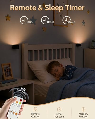 Rechargeable Wall Sconces with Remote, Magnetic Wall Lights - Image 3