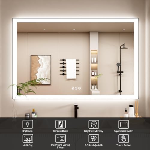 55x36 Inch LED Bathroom Mirror - Image 2