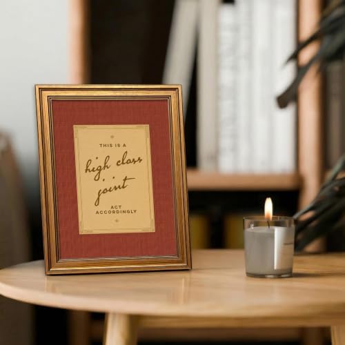 Gold Framed Quote Art, “THIS IS A high class joint ACT ACCORDINGLY” 10x8in - Image 2