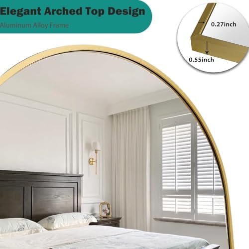 78''x38'' Oversized Full Length Mirrors, Arched Floor Mirror - Image 6