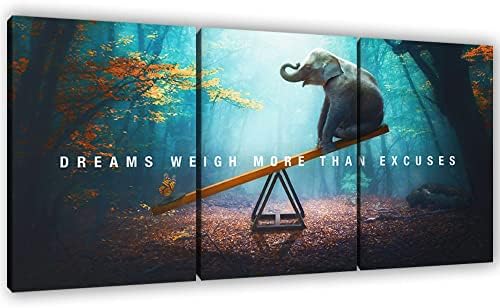 Yetaryy Motivational Poster Inspirational Wall Art 3 Pieces Canvas Painting by Yetaryy