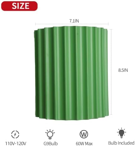 Indoor Hardwired Up and Down Green Wall Sconce Set of 2 Modern LED 3000K - Image 6