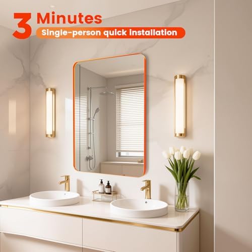 24"x 28" Orange Bathroom Mirror - Image 4