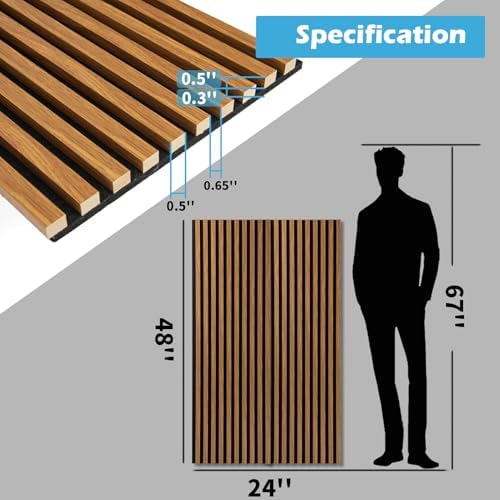 Art3d 48 x 24 Inch 3D Fluted Soundproof Wood Slat Wall Panel - Image 6