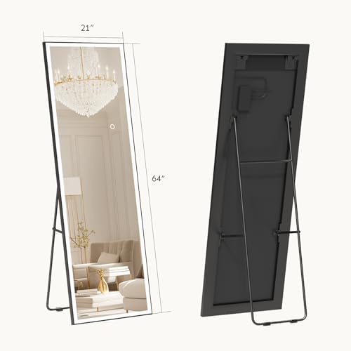 Kosmonia 64"x21" Full Length Mirror, Dimmable 3 Color LED Light - Image 2