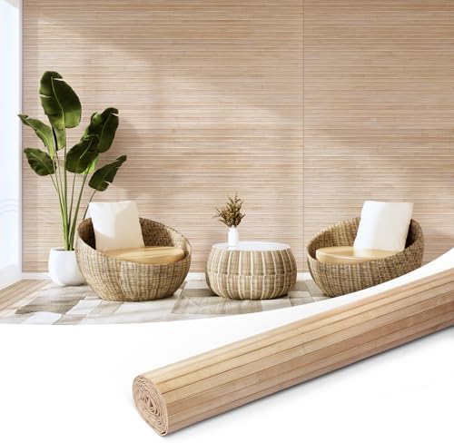 Art3d 48 x 96 in Pole Wrap Natural Bamboo Wall Panel, Carbonized by Art3d