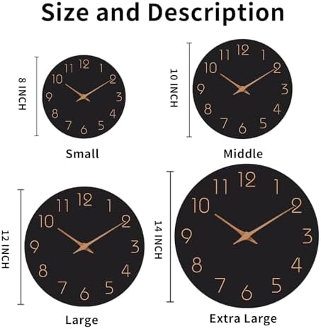 Mosewa 12" Wall Clock Battery Operated Silent Non-Ticking Modern Simple - Image 2