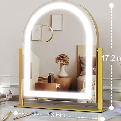 Gvnkvn Arched 17.2 in Lighted Makeup Mirror, 10X Magnifiers - Image 2