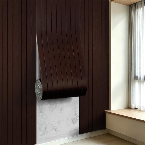 3D Peel and Stick Wall Panels PVC Grille Slat 197"x15.8" Self-Adhesive Wall by LOVADA
