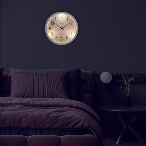 Lafocuse 12 Inch Glow in the Dark Wall Clock Lighted Battery Operated White - Image 3