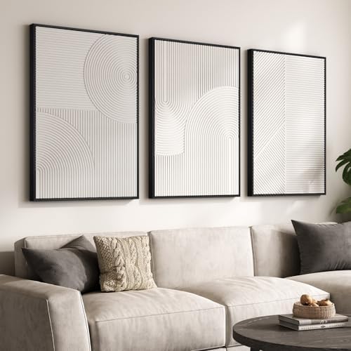Large 3D Textured Modern White Abstract Wall Art by Cuspin