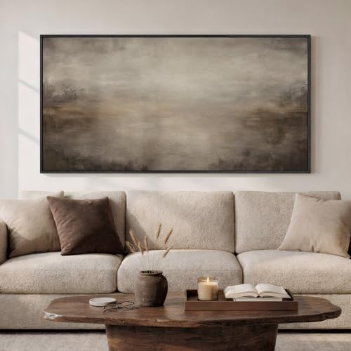 Large Framed Brown Abstract Wall Art by Cuspin
