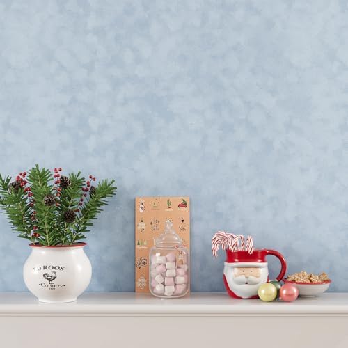VEELIKE Self Adhesive Mottled Velvet Fabric Light Blue Felt Drawer Liner - Image 7