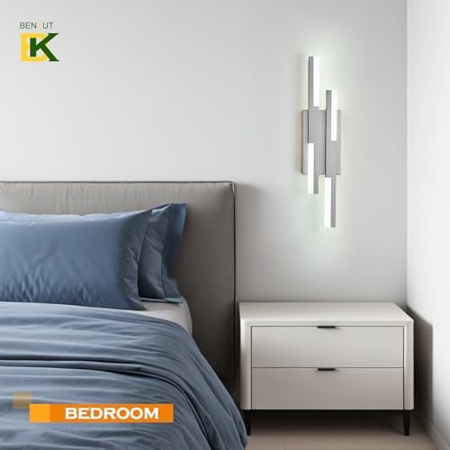 Benkut Modern LED Wall Sconce Silver Remote Wall Light Fixtures - Image 7