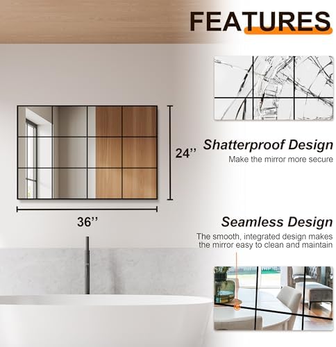 Delma Window Pane Mirror for Wall - Image 3