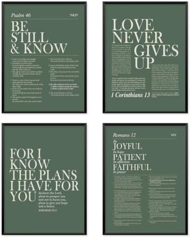 Locomiss Sage Green Christian Modern Bible Verse Green Wall Art Decor by Unknown
