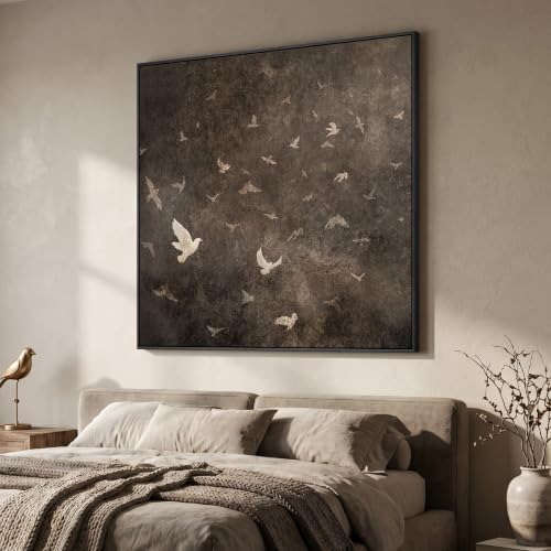 Extra Large Framed Vintage Bird Brown Wall Art - Image 2