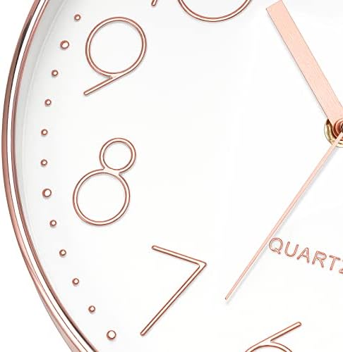 Foxtop 10" Modern Wall Clock Silent Battery Operated Rose Gold Clock - Image 3