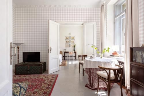 Heroad Pink Peel and Stick Wallpaper Boho Gingham Checkered Contact Paper - Image 6