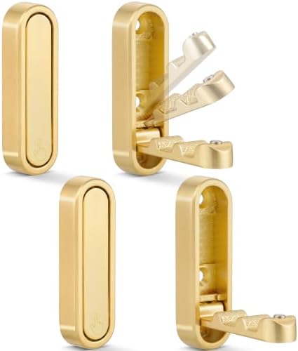 Foldable Wall Hooks, 40lb Heavy Duty, Zinc Alloy, 4 Pack by XSGTZMJ