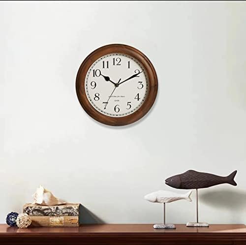 Kesin Wooden wall Clock with Retro Design, 11 Inches Round Wall Clocks - Image 5