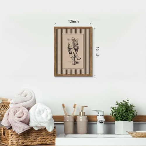 Vintage Western Wall Art, Cowgirl Sitting on Toilet Reading Newspaper Print - Image 4