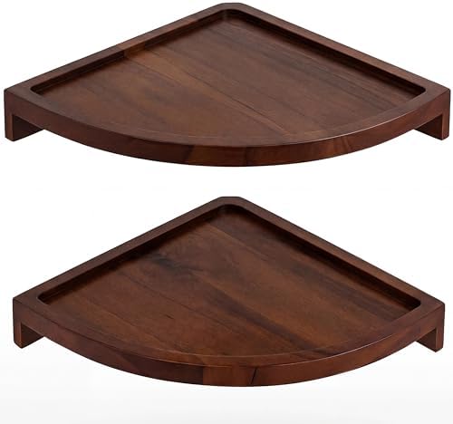 Demigo Round Floating Corner Shelves, Dark Brown Wall Shelf by Demigo