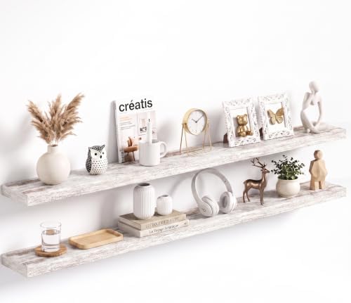 72x8in Floating Shelves 2 Pack, Wall Mount Display Shelf by Acovy