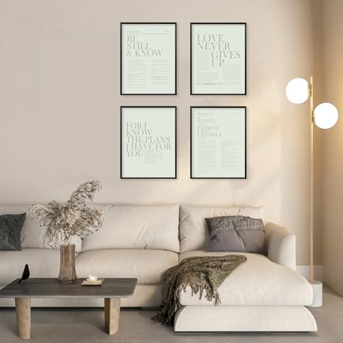 Locomiss Sage Green Christian Modern Bible Verse Wall Art Decor - Image 6