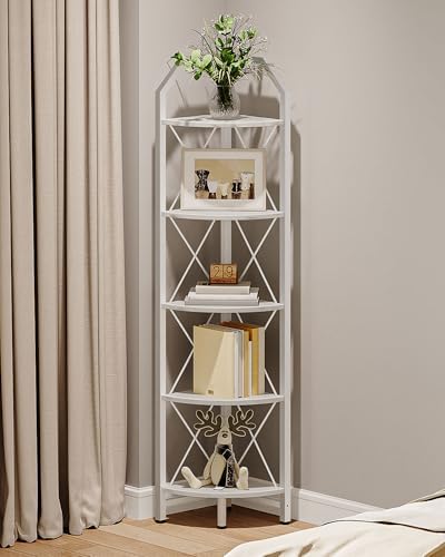 CHOEZON 5-Tier Corner Shelf, Industrial Corner Bookshelf, 59.4" Corner Storage by Choezon