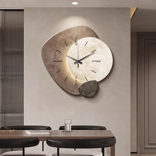Creative Hanging Clock with Led Light, Irregular Creative Decorative Clock by ZGLGKL