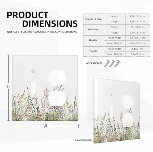 Wallplates Boho Wildflower Green Leaves Rustic Floral Botanical 1 Toggle 1 - Image 5