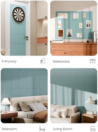 Bumusty 48"x 36" Large Felt Bulletin Board Tiles, Aqua Blue - Image 6