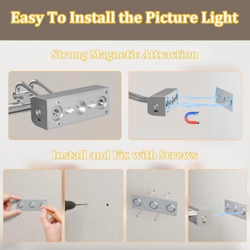 Picture Light, Platinum Silver, Battery Operated, RF Remote Control - Image 6