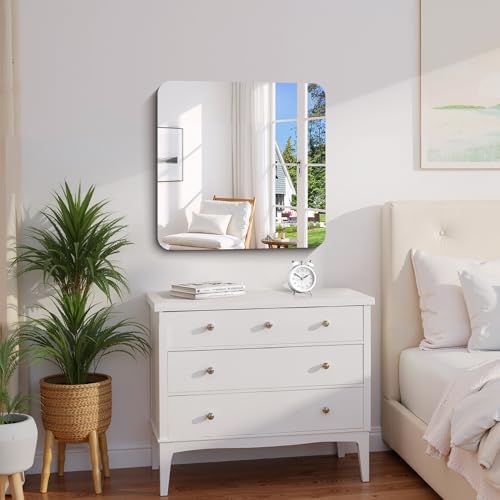CILIBER Frameless Mirror, 24x24 Square Bathroom Mirrors - Image 6