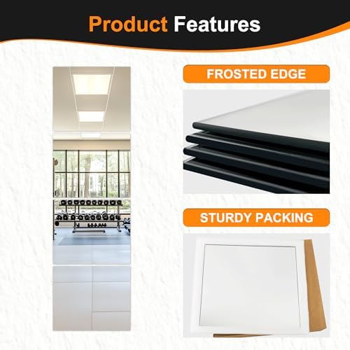 Delma Frameless Mirror Tiles 12"x10"x4 Pcs Wall Mounted - Image 5