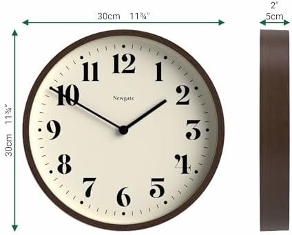 NEWGATE® Number Four Theatre wall Clock | Modern Round Clock | 12" | Faux Dark - Image 3