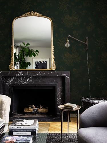 Dimoon Floral Peel and Stick Wallpaper Dark Green Golden Contact Paper Leaf - Image 5