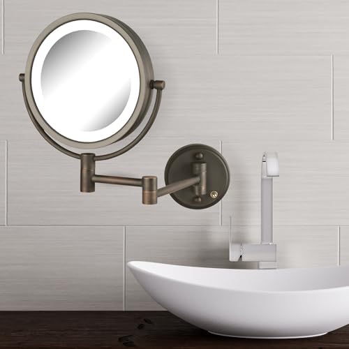 JERDON Lighted Wall-Mount Makeup Mirror - Image 2