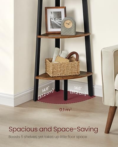 VASAGLE 5-Tier Corner Shelf Stand, Modern Ladder Shelf - Image 4