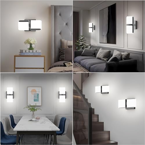 Aipsun Black Wall Sconces Hardwired Modern LED Sconces Wall Lighting Indoor - Image 7