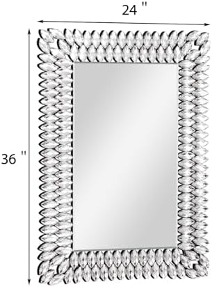 24x36 Inch Rectangle Wall Mirror, Luxury Crystal Diamond Entryway Mirrors - Image 2