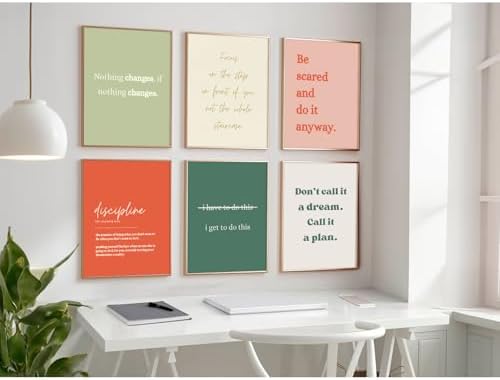 Office Wall Art Motivational Posters Inspirational Quote Canvas Wall Decor - Image 3