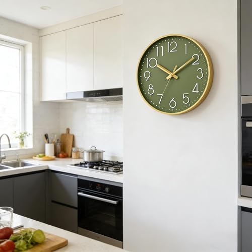 DAXSMY Wall Clock 8 Inch Green Decorative, Battery Operated Silent - Image 6