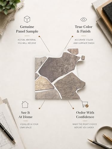 Sample 3D Faux Stone Wall Panel, Material & Finish Preview - Image 2
