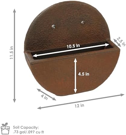 Sunnydaze 12-Inch Round Polyresin Wall Planter - Image 2