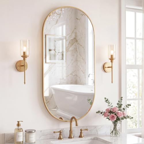 Sweetcrispy Oval Bathroom Wall Mirror, Vanity Mirror, 24x48 Inch - Image 2