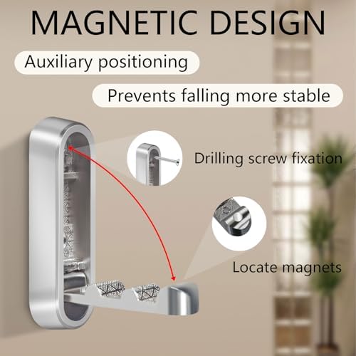 2PCS Foldable Wall Hooks, Heavy Duty Zinc Alloy Folding Wall Hooks, Folding - Image 4